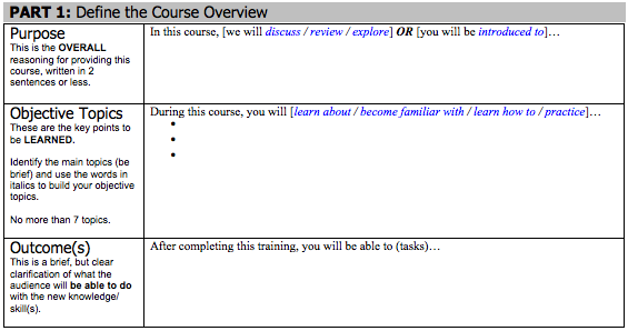 Course Overview Template